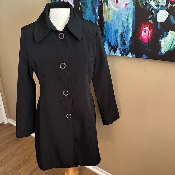 Anne Klein Black All-Weather Coat - Picture 1 of 9